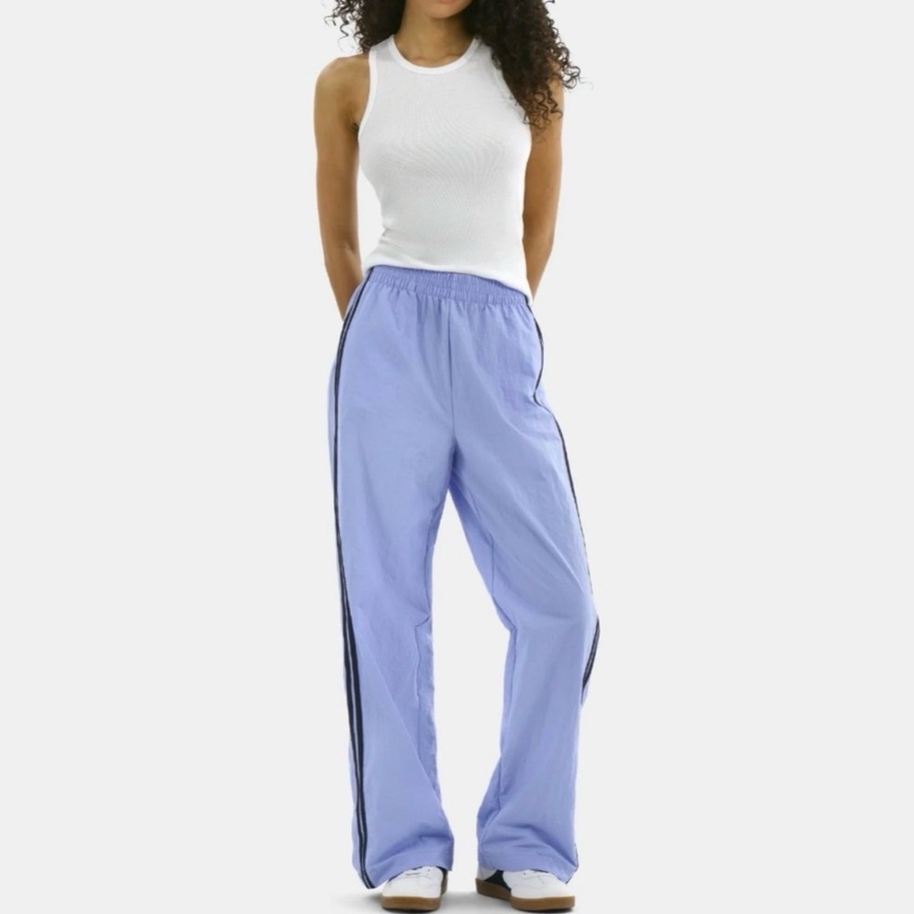 No Boundaries Lavender Track Pants with Black Side Stripes